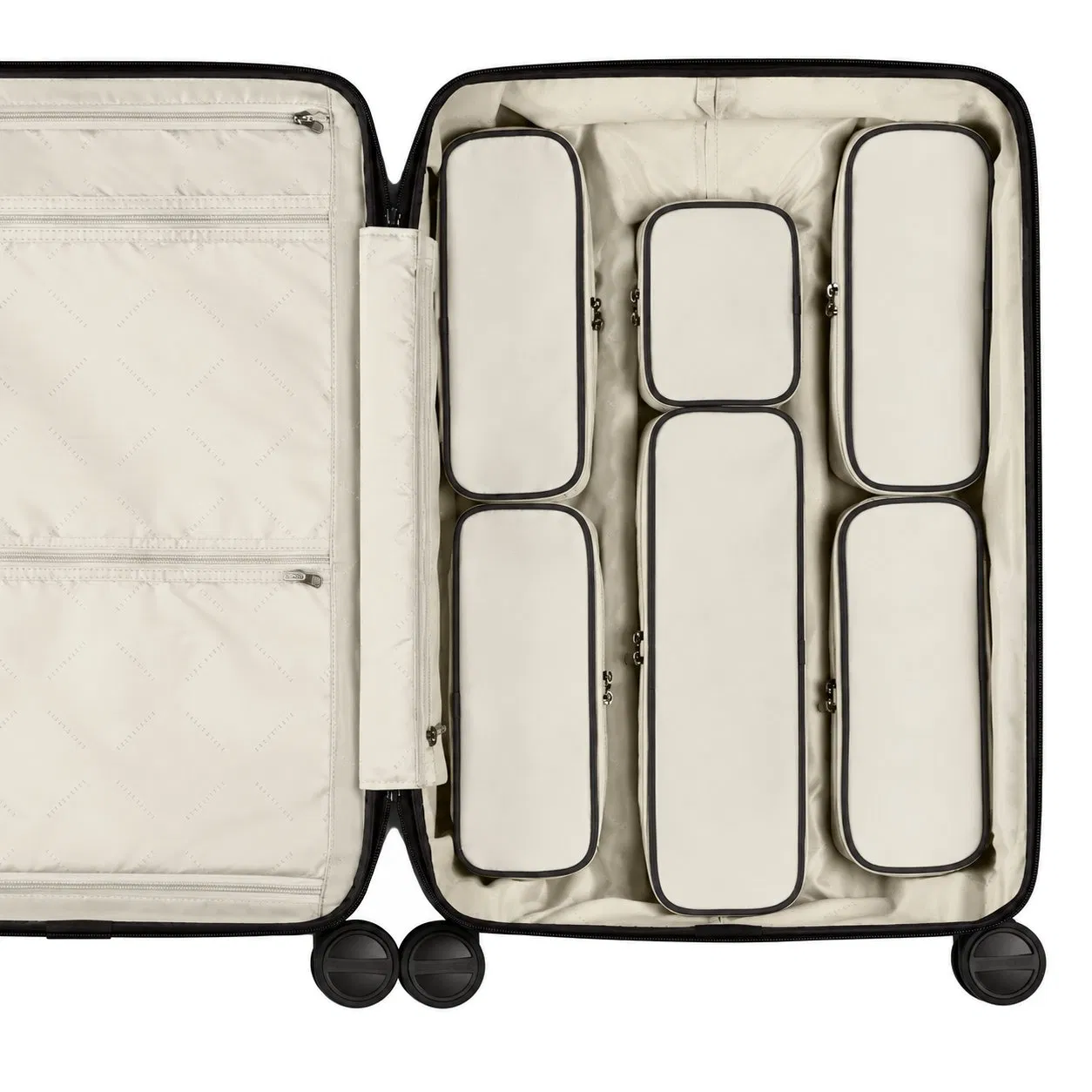 Custom Six Piece Polyester Packing Cubes with Zipper and Soft Handles for Travel Luggage Organization