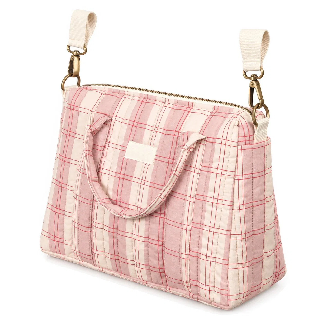 Custom Quilted Polyester Stroller Organizer with Removable Hook and Loop Straps for Baby Essentials