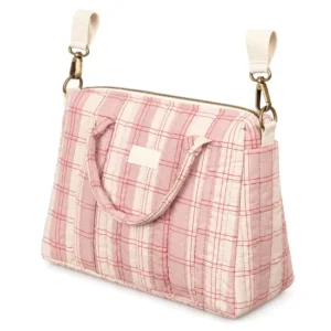 Custom Quilted Polyester Stroller Organizer with Removable Hook and Loop Straps for Baby Essentials