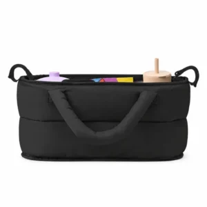 Custom Quilted Nylon Stroller Organizer with Multiple Compartments Adjustable Straps and Grab Handles