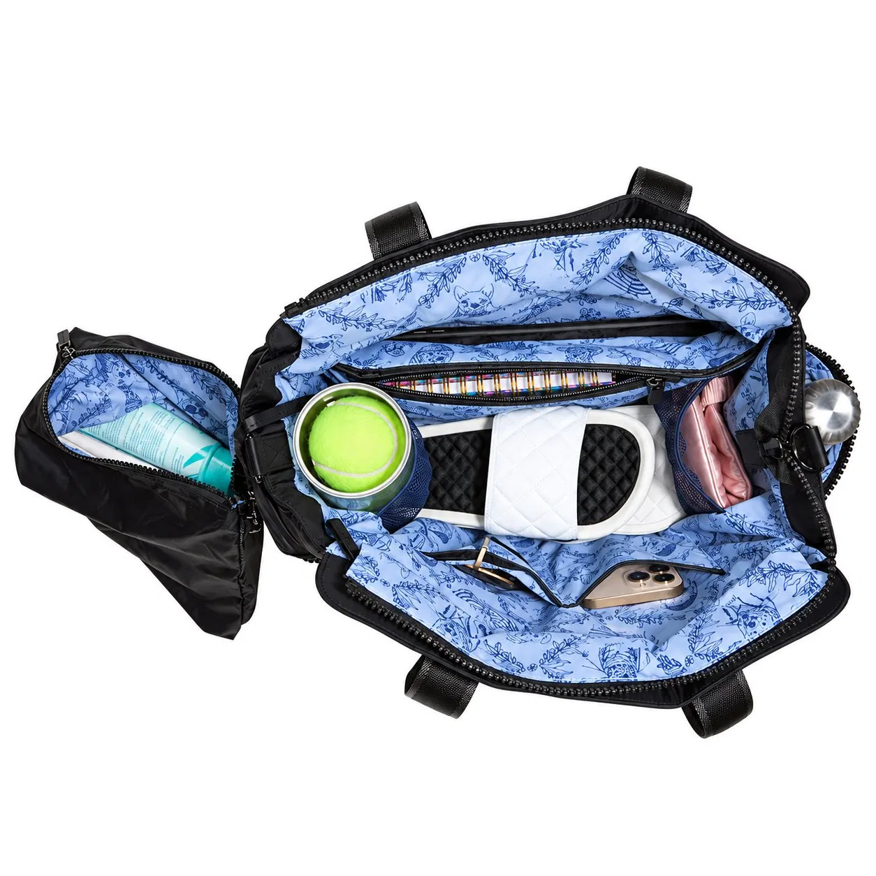 Custom Nylon Tennis and Pickleball Racket Tote with Detachable Sling and Adjustable Crossbody Strap