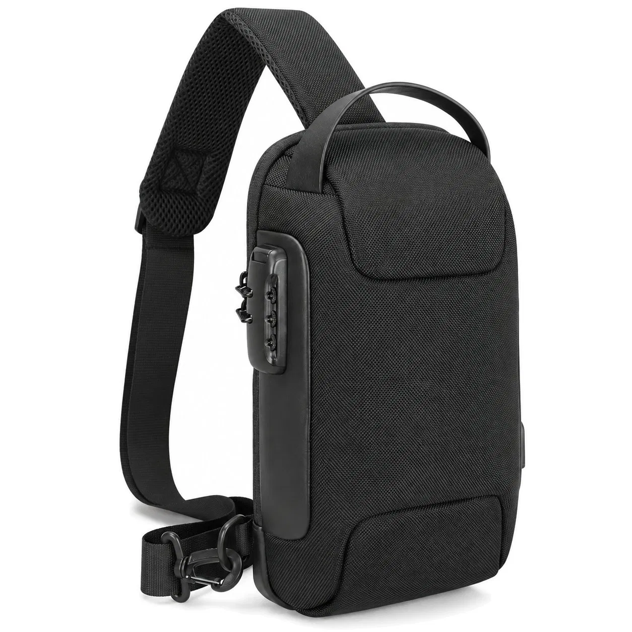 Custom Polyester Crossbody Sling Chest Bag with Zipper for Outdoor Travel and Daily Commuting