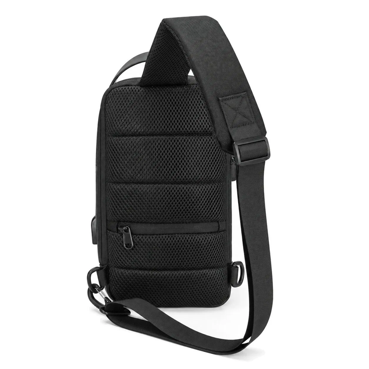 Custom Polyester Crossbody Sling Chest Bag with Zipper for Outdoor Travel and Daily Commuting