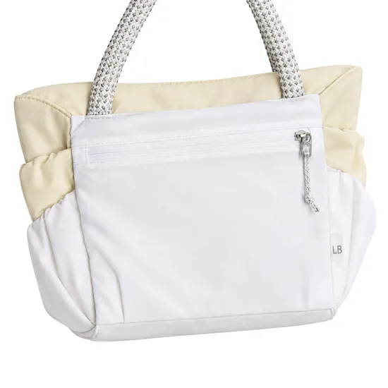 Custom Mini Nylon Shoulder Tote with Rope Handle Zipper Pockets and Adjustable Crossbody Strap for Women