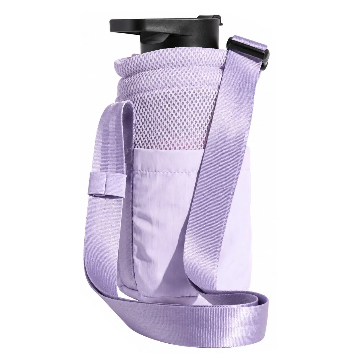 Custom Nylon Insulated Water Bottle Carrier with Phone Pocket and Crossbody Strap for Daily Travel