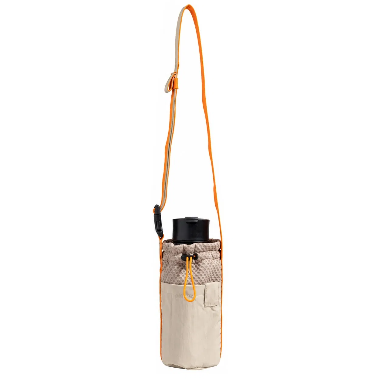 Custom Nylon Insulated Water Bottle Carrier with Phone Pocket and Crossbody Strap for Daily Travel