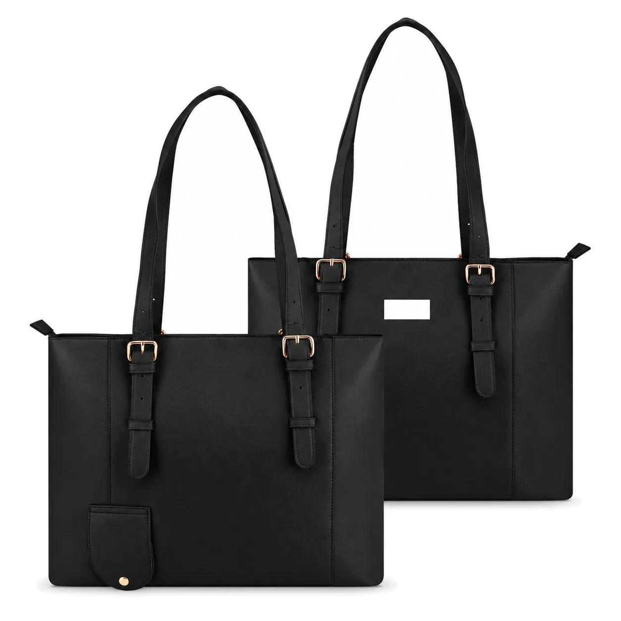 Custom Black PU Wine Cooler Shoulder Tote with Zipper and Insulated Storage for Travel