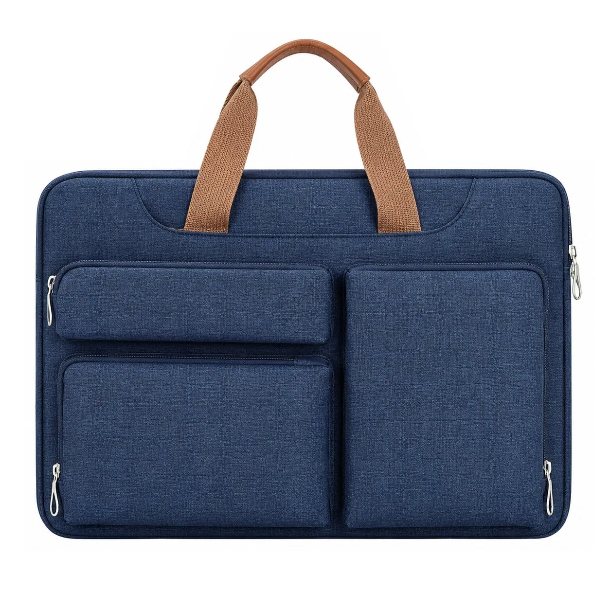Custom Polyester Laptop Sleeve with Zipper and Shoulder Strap for Student and Business Travel
