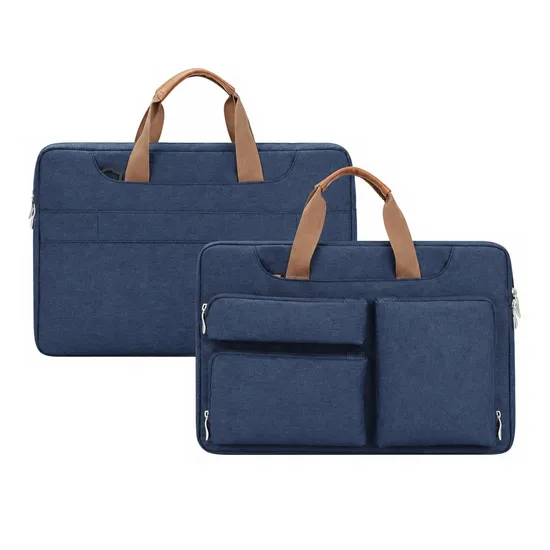 Custom Polyester Laptop Sleeve with Zipper and Shoulder Strap for Student and Business Travel