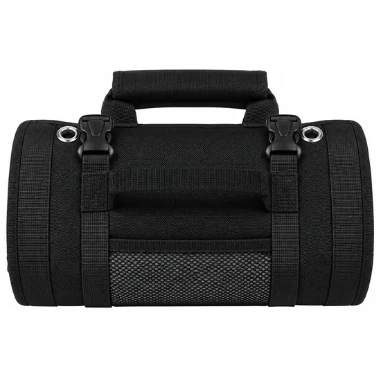 Custom Foldable Oxford Roll Tool Bag with Zipper Pockets and Two Detachable Pouches for Mechanics