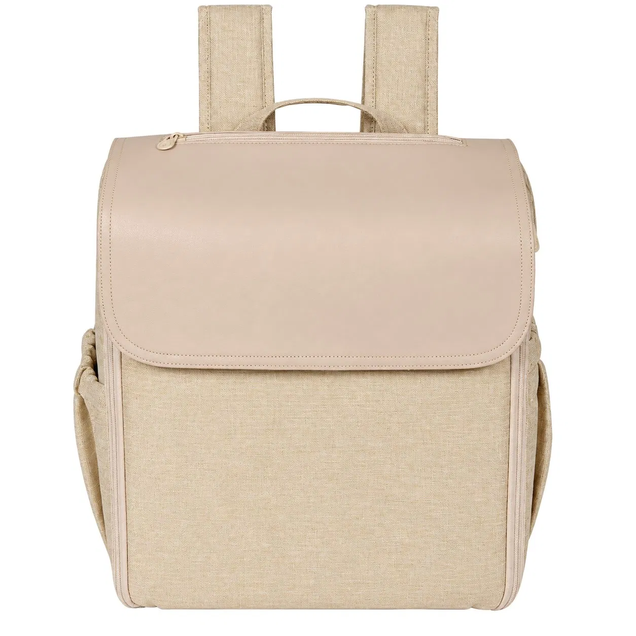 Custom Vegan Leather Diaper Backpack with Detachable Stroller Caddy and Changing Pad for Travel
