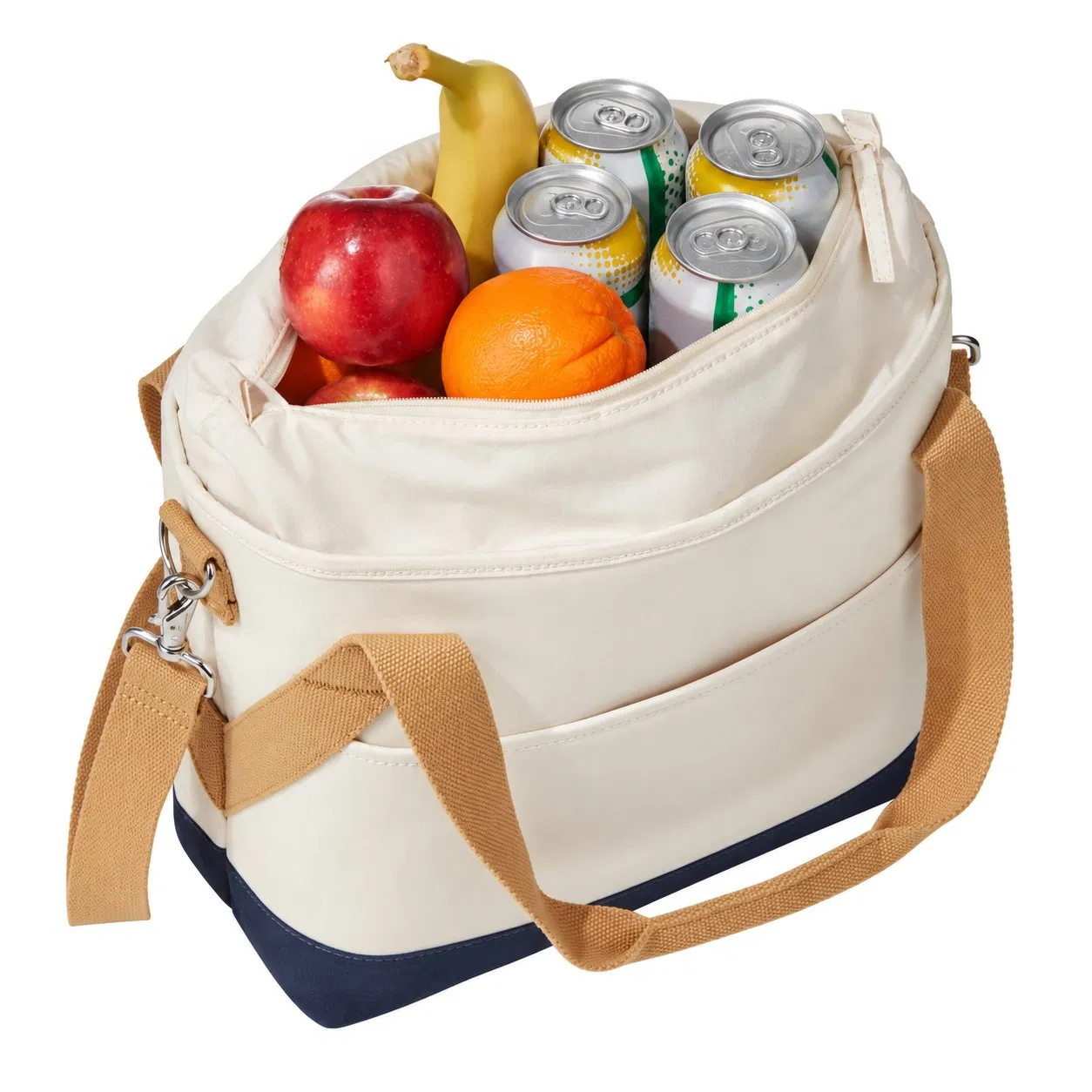 Custom Canvas Insulated Lunch Cooler with PEVA Lining Zipper and Adjustable Strap for Daily Picnic Use
