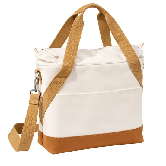 Custom Canvas Insulated Lunch Cooler with PEVA Lining Zipper and Adjustable Strap for Daily Picnic Use