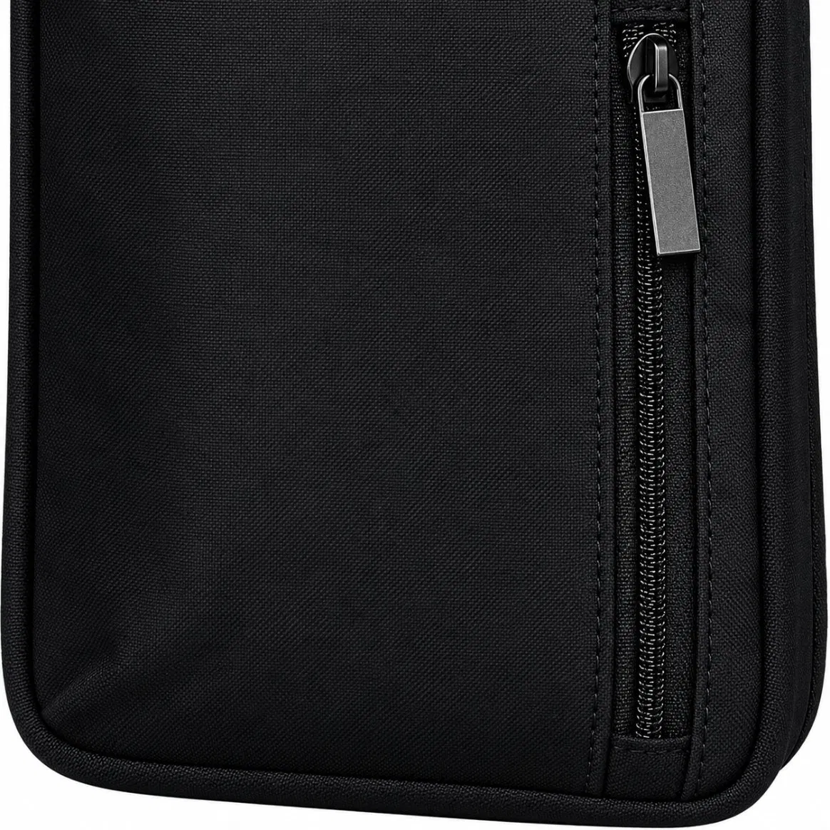 Custom Nylon Crossbody Phone Pouch with PU Trim Zipper and Card Slots for Daily Travel