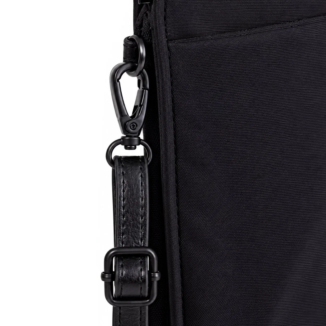 Custom Nylon Crossbody Phone Pouch with PU Trim Zipper and Card Slots for Daily Travel