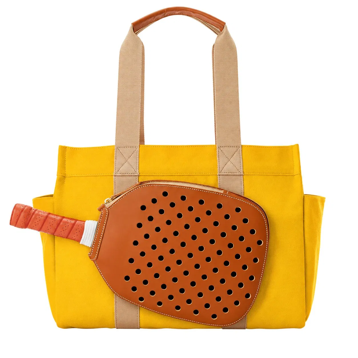 Custom Canvas Tennis Pickleball and Padel Racket Tote for Women with Large Capacity Sports Storage