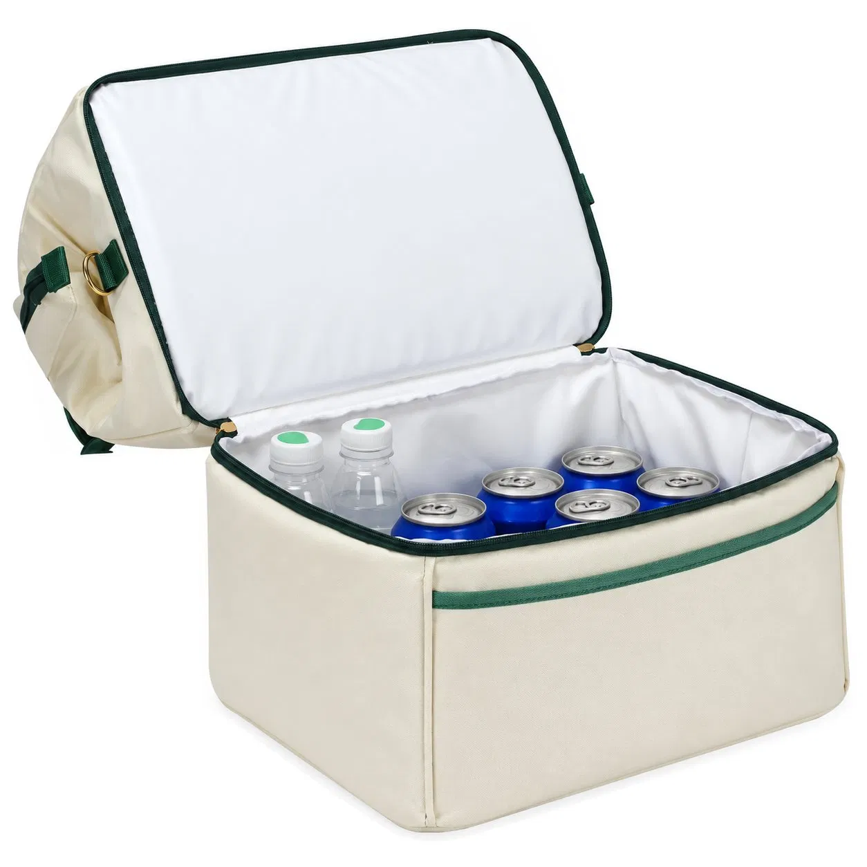 Custom 36L Insulated Cooler Tote with Zipper and Handles for Beach Picnics Food and Beverage Storage