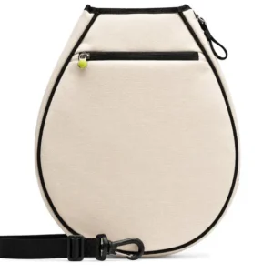 Custom Canvas Pickleball Tennis Racket Backpack for Women with Zipper for Sports Gym and Paddle Storage