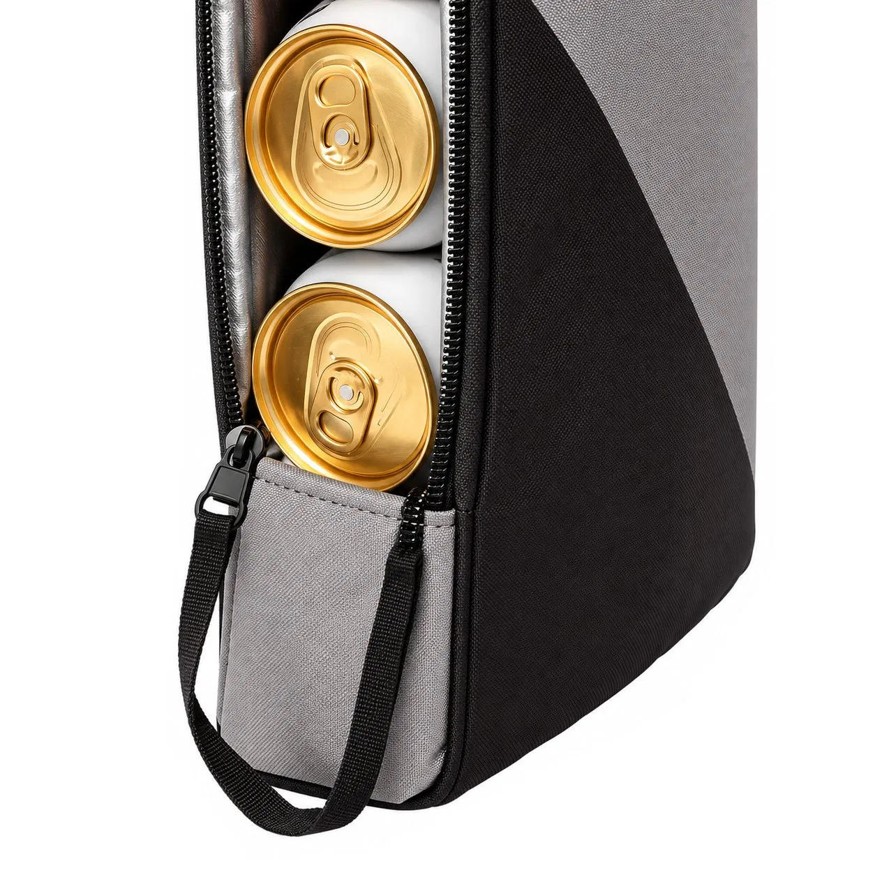 Custom Polyester Insulated Golf Beverage Cooler Bag with Zipper Pockets Bottle Holder and Carry Strap