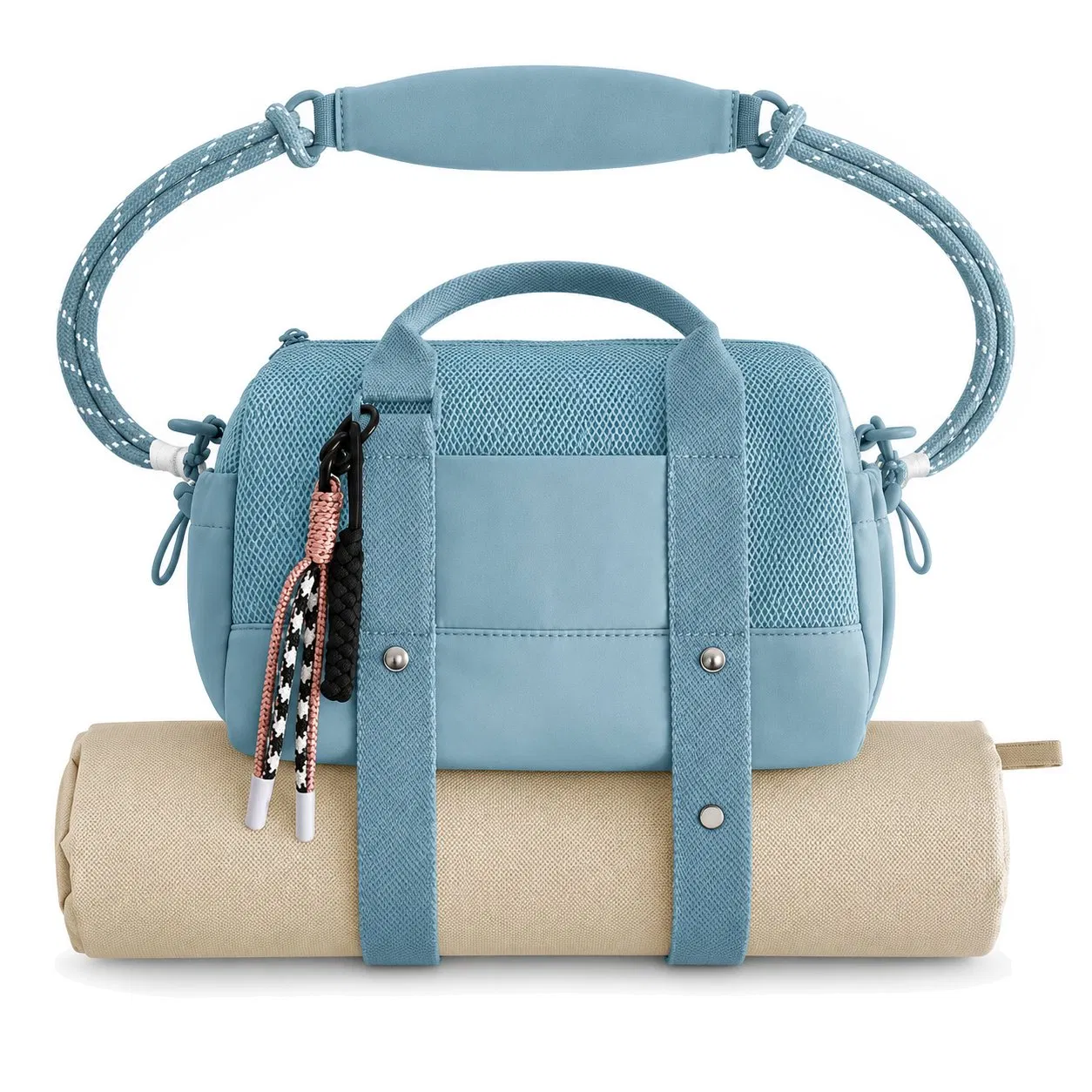 Custom Foldable Gym Travel Duffel Bag with Zipper Adjustable Strap Soft Handle and Interior Pocket