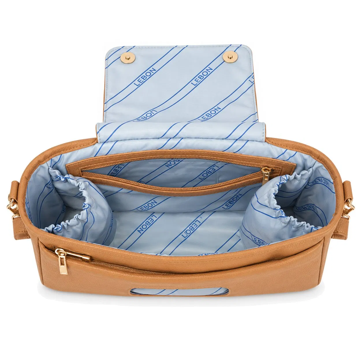 Custom PU Vegan Leather Stroller Organizer Caddy with Wet Wipe Dispenser Cup Holder and Detachable Shoulder Strap