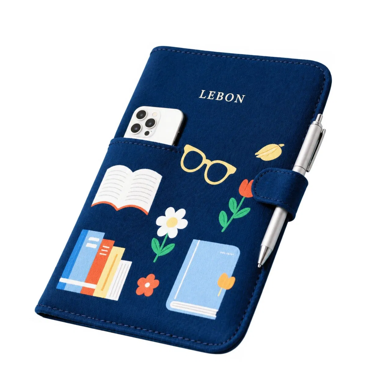 Custom Polyester Book Sleeve with Zipper Closure and Sublimation Logo Printing for Daily Carry and Storage