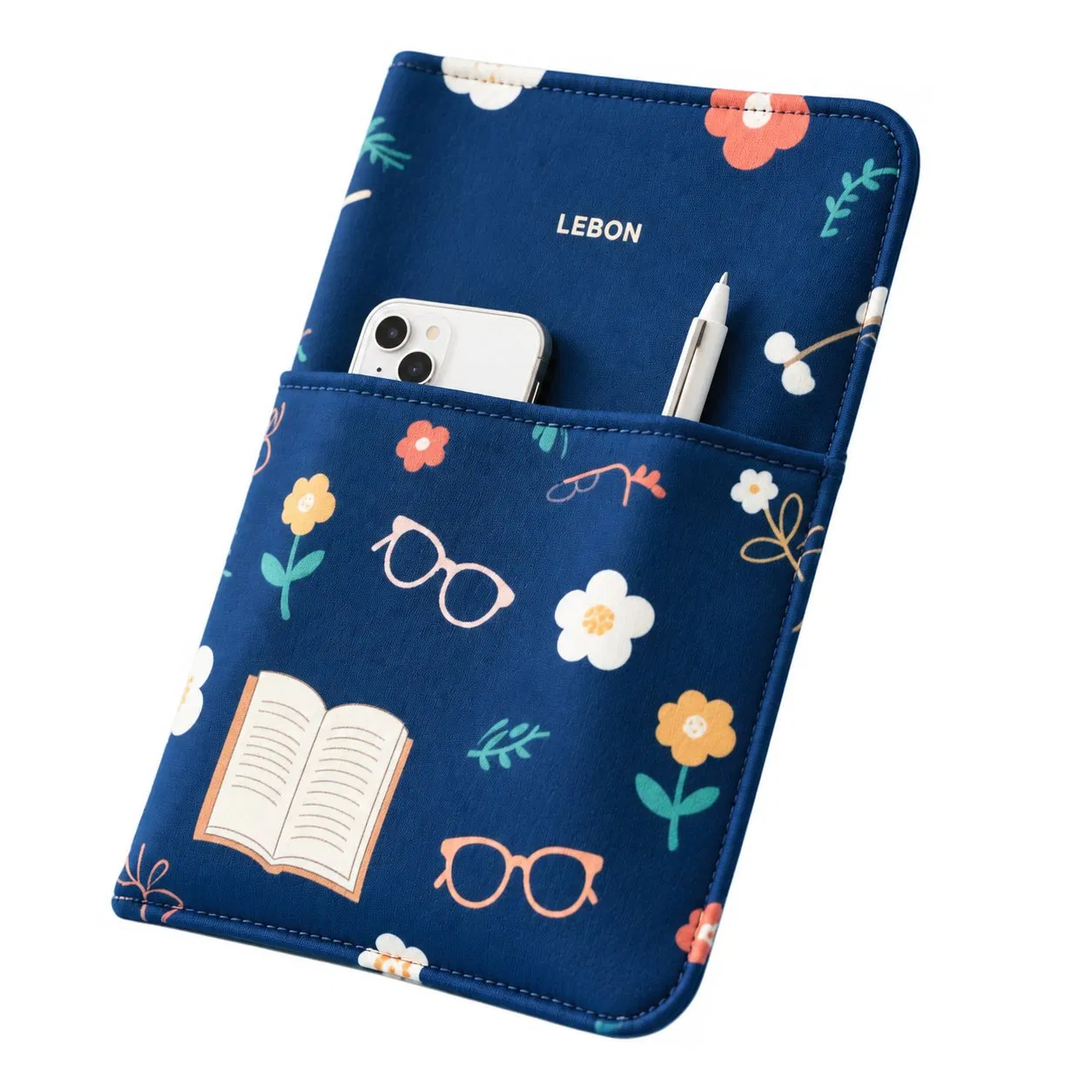 Custom Polyester Book Sleeve with Zipper Closure and Sublimation Logo Printing for Daily Carry and Storage