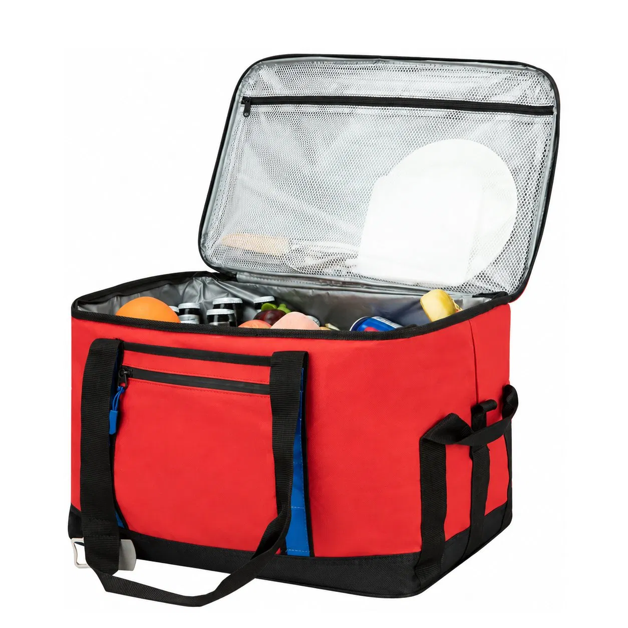 Custom 30L Polyester Insulated Food Delivery Tote Bag with Zipper for Hot Cold Meals and Grocery Storage