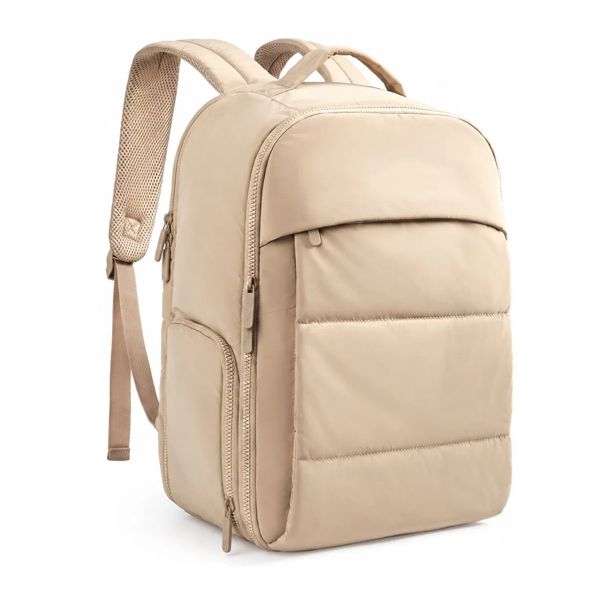 Custom Quilted Travel Backpack with 15.6 Inch Laptop and Shoe Compartments Clear Jewelry Pockets and Luggage Strap