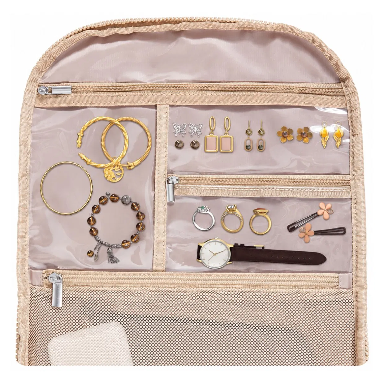 Custom Quilted Travel Backpack with 15.6 Inch Laptop and Shoe Compartments Clear Jewelry Pockets and Luggage Strap