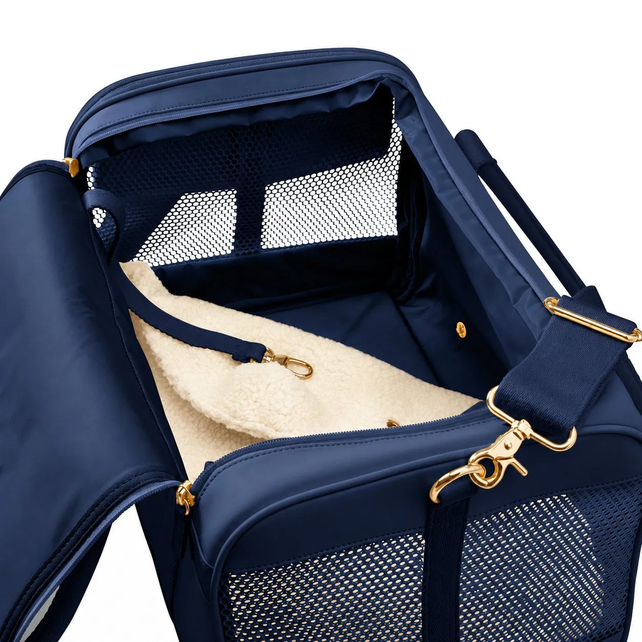 Custom Nylon Soft Sided Pet Carrier Bag with Breathable Mesh Polyester Lining and Shoulder Strap for Cats and Puppies
