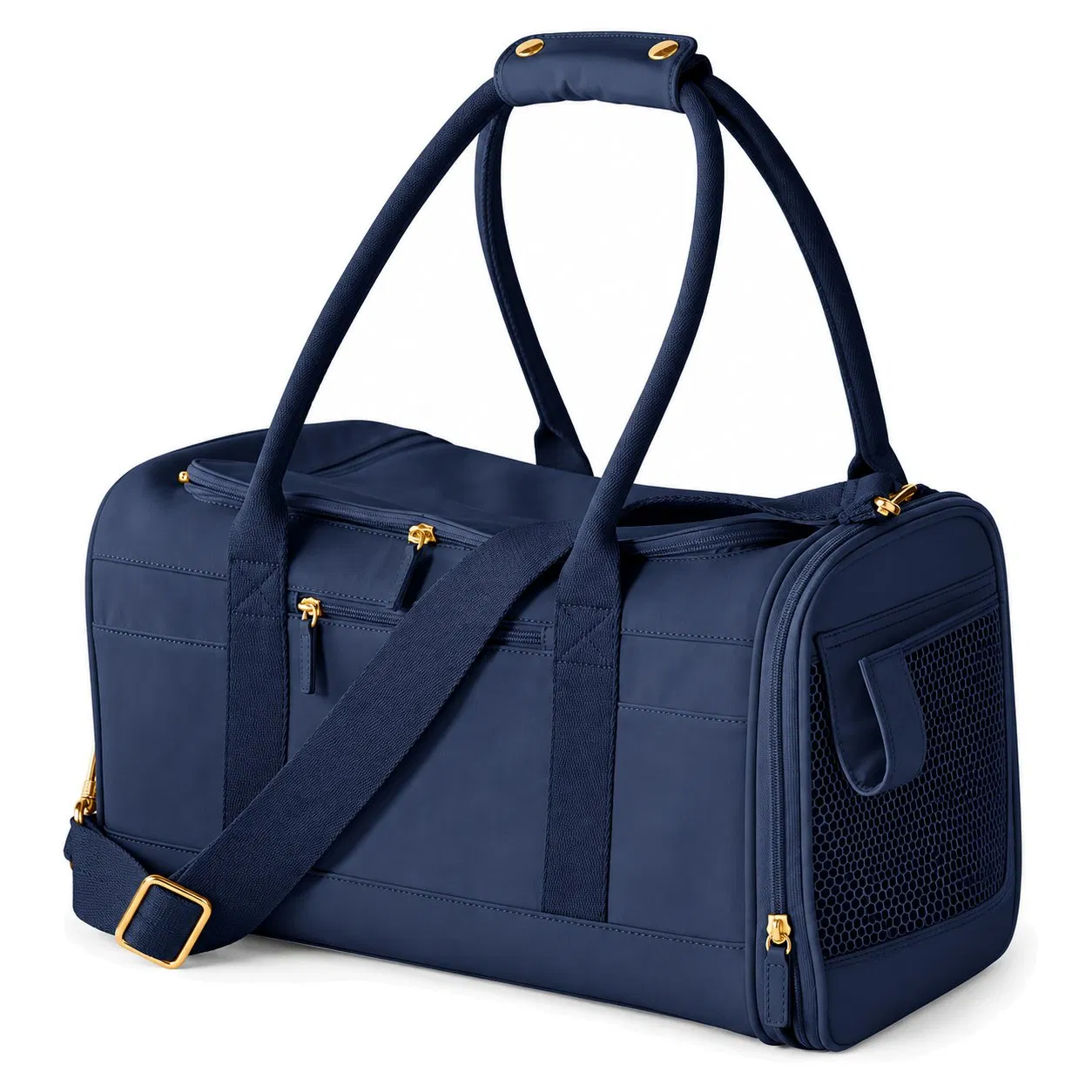 Custom Nylon Soft Sided Pet Carrier Bag with Breathable Mesh Polyester Lining and Shoulder Strap for Cats and Puppies