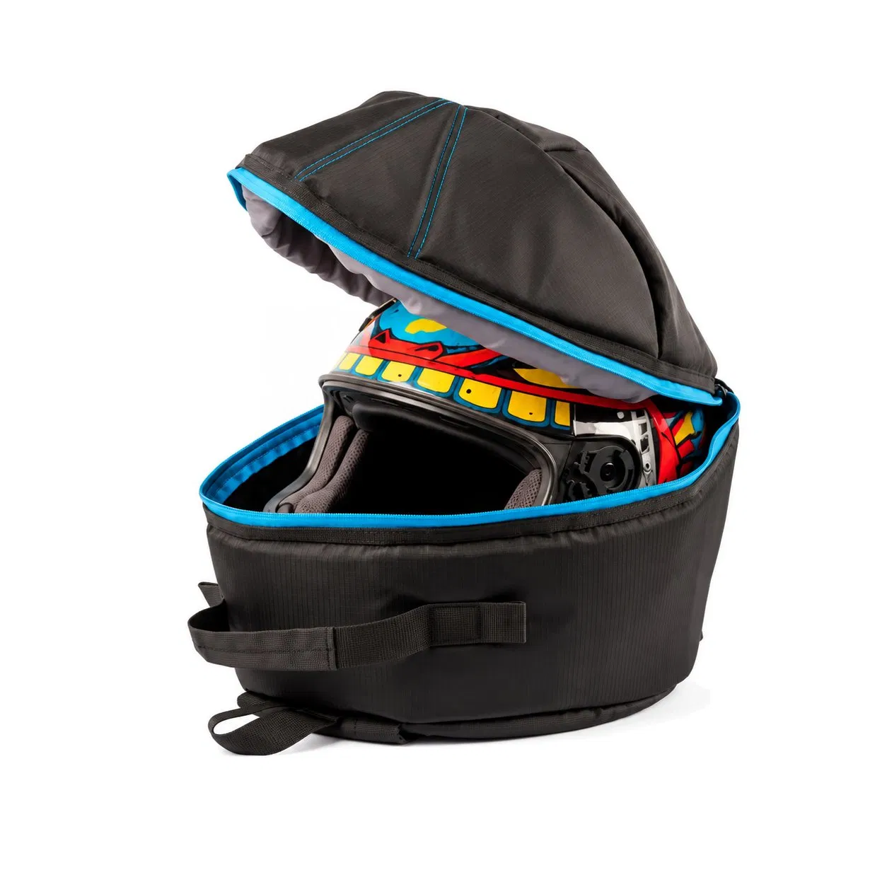 Custom Polyester Motorcycle Helmet Storage Bag with Zipper Closure and Backpack Straps for Outdoor Travel