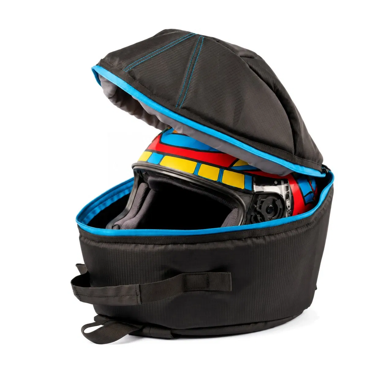 Custom Polyester Motorcycle Helmet Storage Bag with Zipper Closure and Backpack Straps for Outdoor Travel