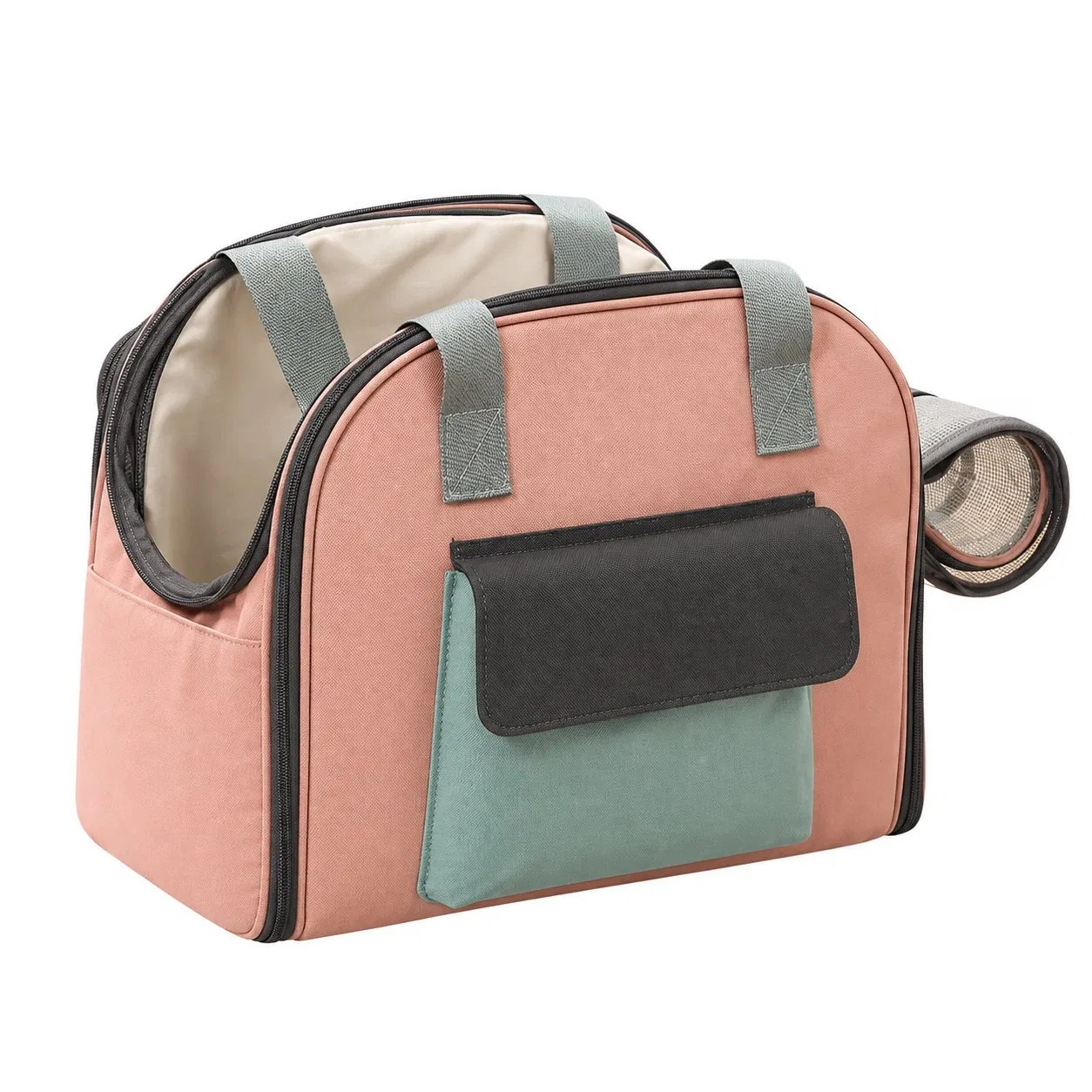 Custom Nylon Pet Backpack Carrier with Expandable Tent Design Multiple Pockets and Comfort Mat for Small Animals
