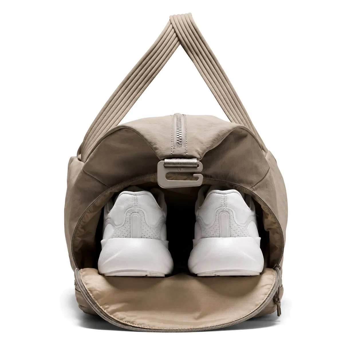 Custom 30L Nylon Gym Duffel Bag with Shoe Compartment Water Bottle Pocket and Detachable Shoulder Strap for Travel