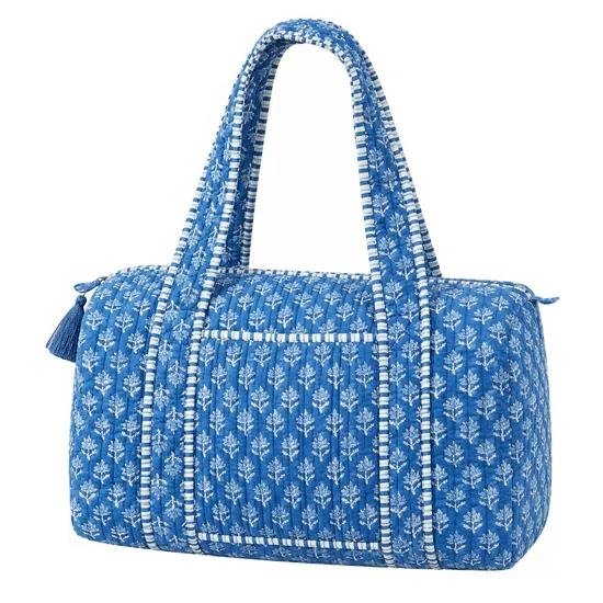 Custom Quilted Gym Travel Duffel Bag with Ventilated Shoe Pocket Luggage Strap and Adjustable Shoulder Strap