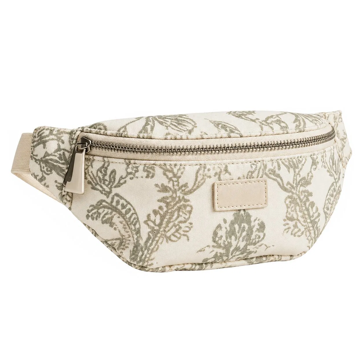 Custom Floral Waist Belt Bag with Zipper Closure Multiple Pockets and Crossbody Carrying for Walking and Travel