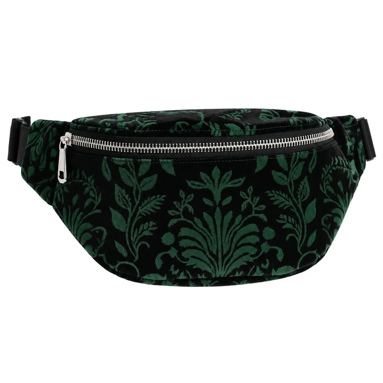 Custom Floral Waist Belt Bag with Zipper Closure Multiple Pockets and Crossbody Carrying for Walking and Travel