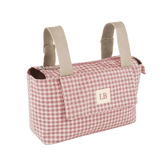 Custom Cotton Stroller Organizer Diaper Bag with Bottle Pocket and Adjustable Hanging Handles