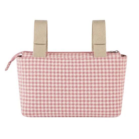 Custom Cotton Stroller Organizer Diaper Bag with Bottle Pocket and Adjustable Hanging Handles