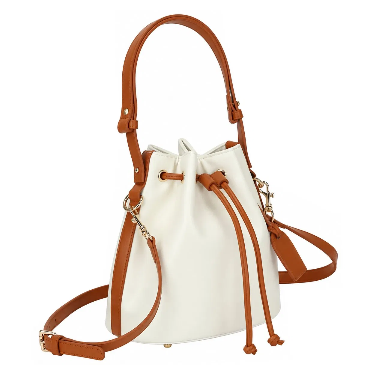 Custom PU Tassel Bucket Crossbody Bag for Women with Zipper and Detachable Adjustable Strap