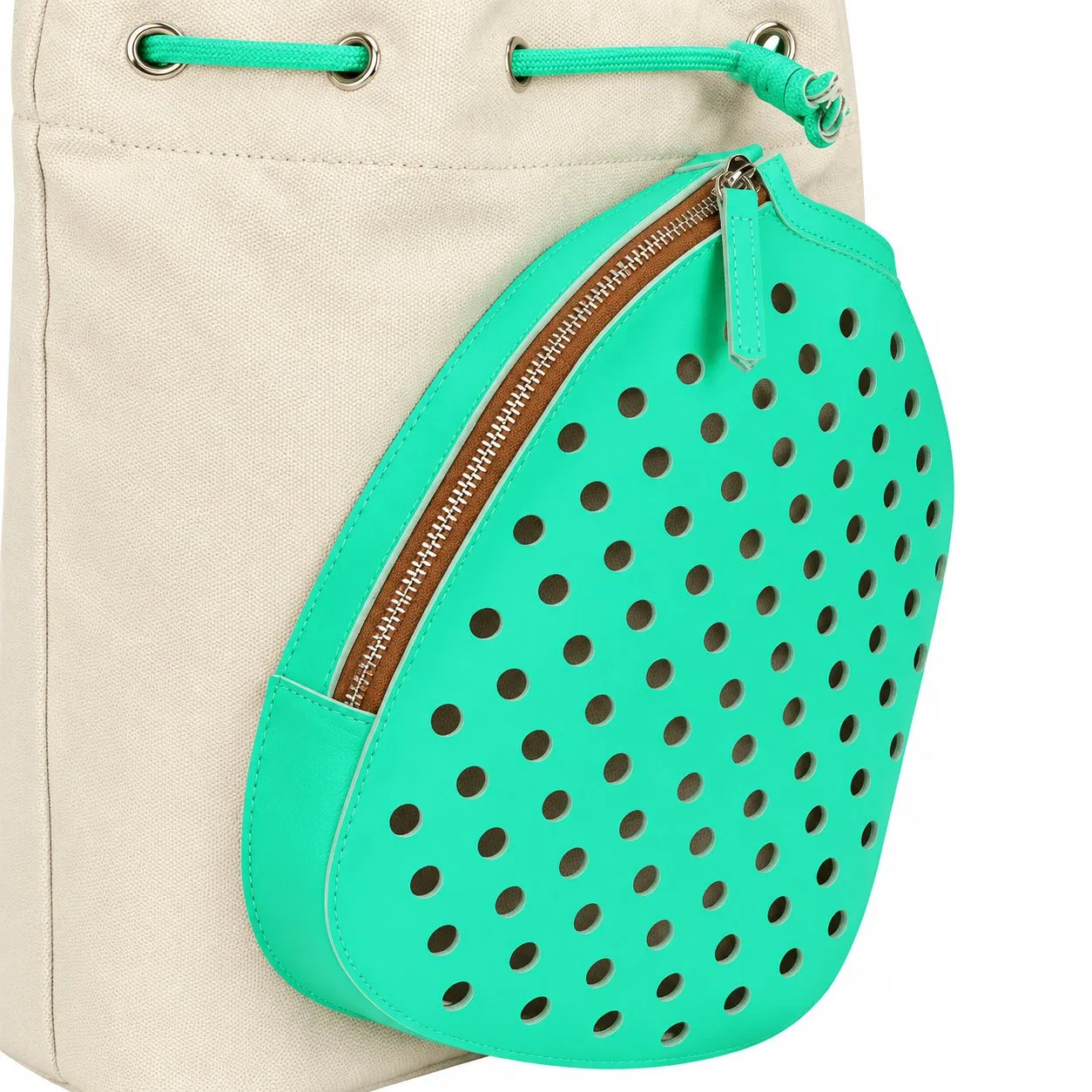 Custom Canvas Pickleball Paddle Bag with Padded Compartments Double Racket Holder and Bottle Pocket