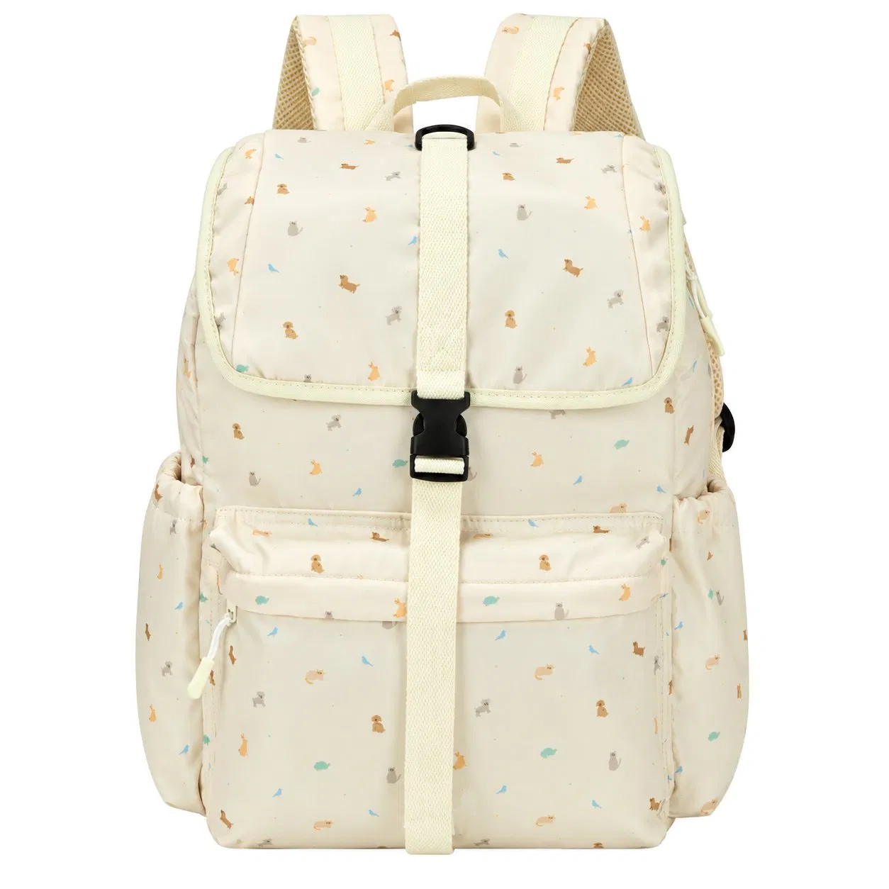 Custom Pattern Nylon School Backpack Bag for Girls Daily Use and Travel with Zipper Closure