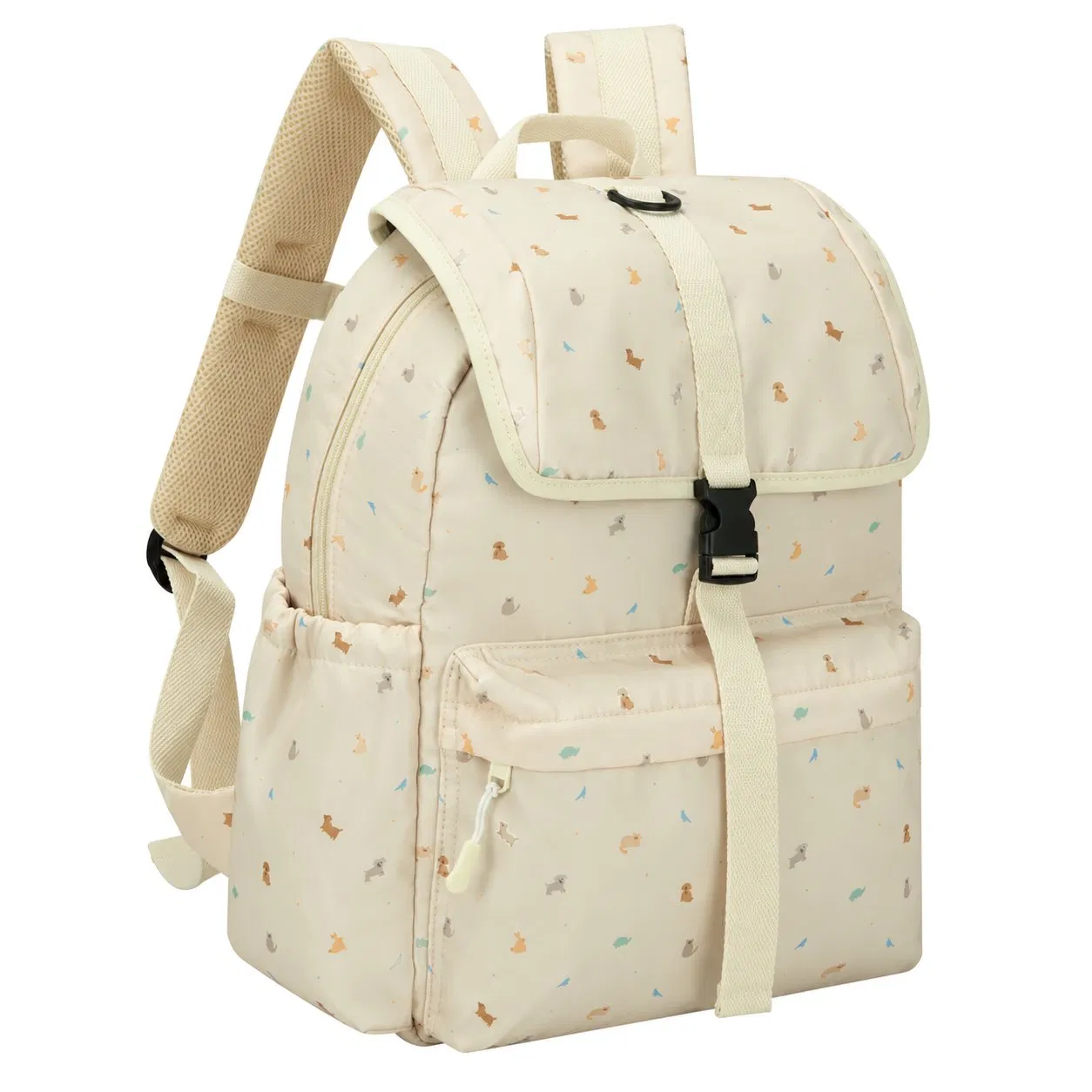 Custom Pattern Nylon School Backpack Bag for Girls Daily Use and Travel with Zipper Closure