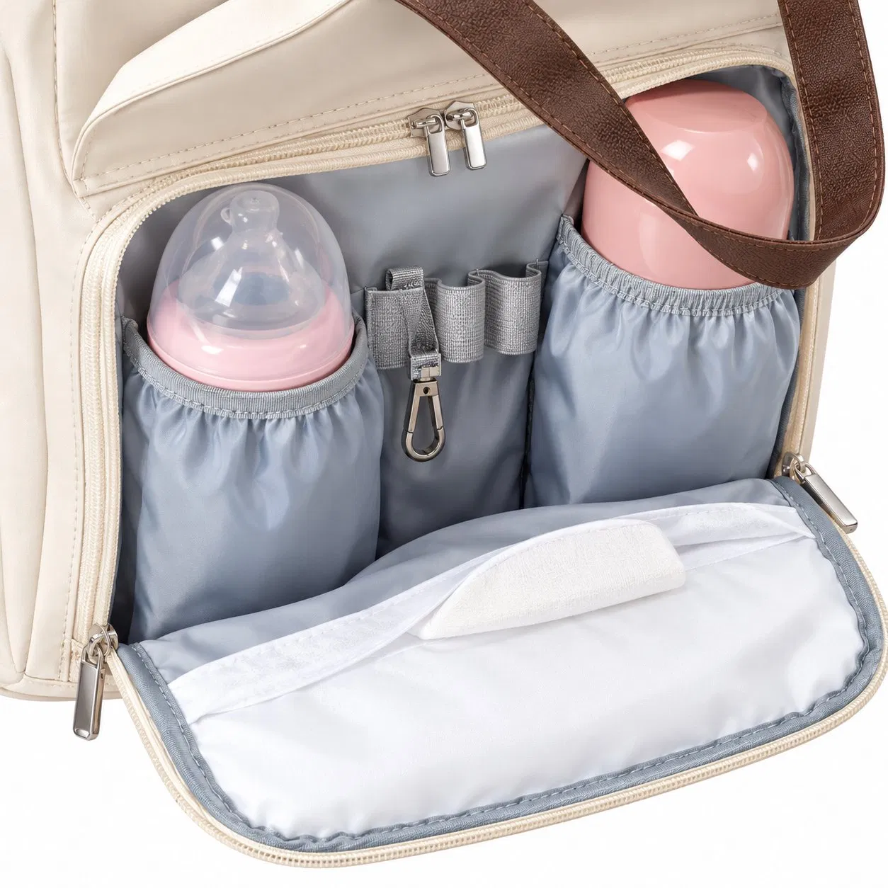 Custom Oxford Diaper Backpack with Insulated Pocket and Large Capacity for Parent Travel