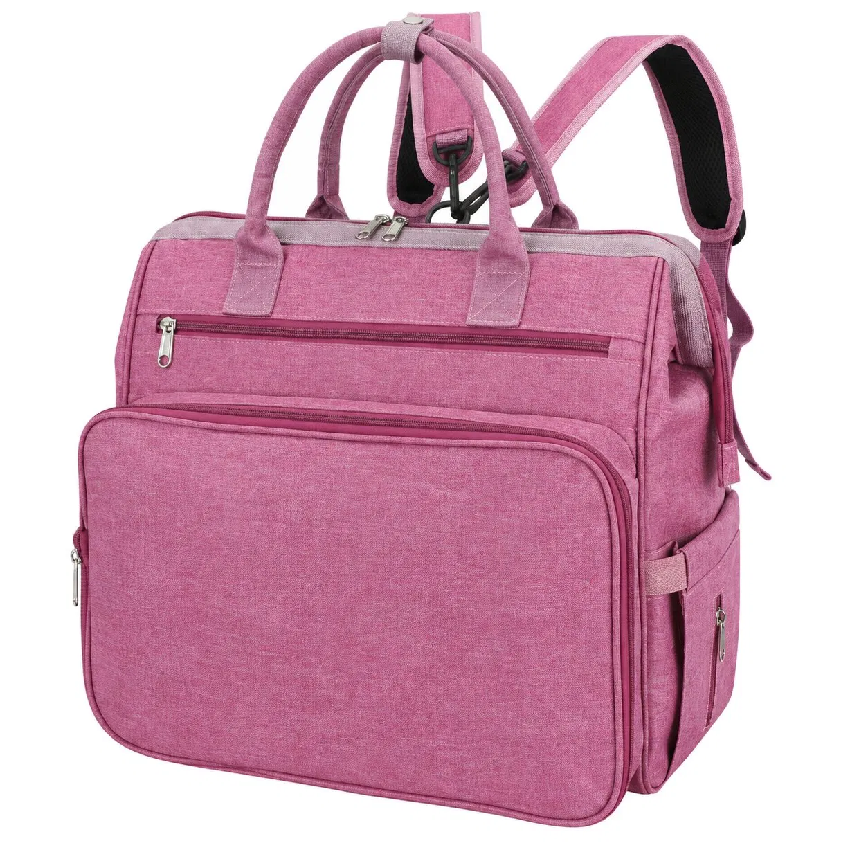 Custom PU Folding Mommy Diaper Backpack with Large Capacity and Custom Logo for Baby Travel