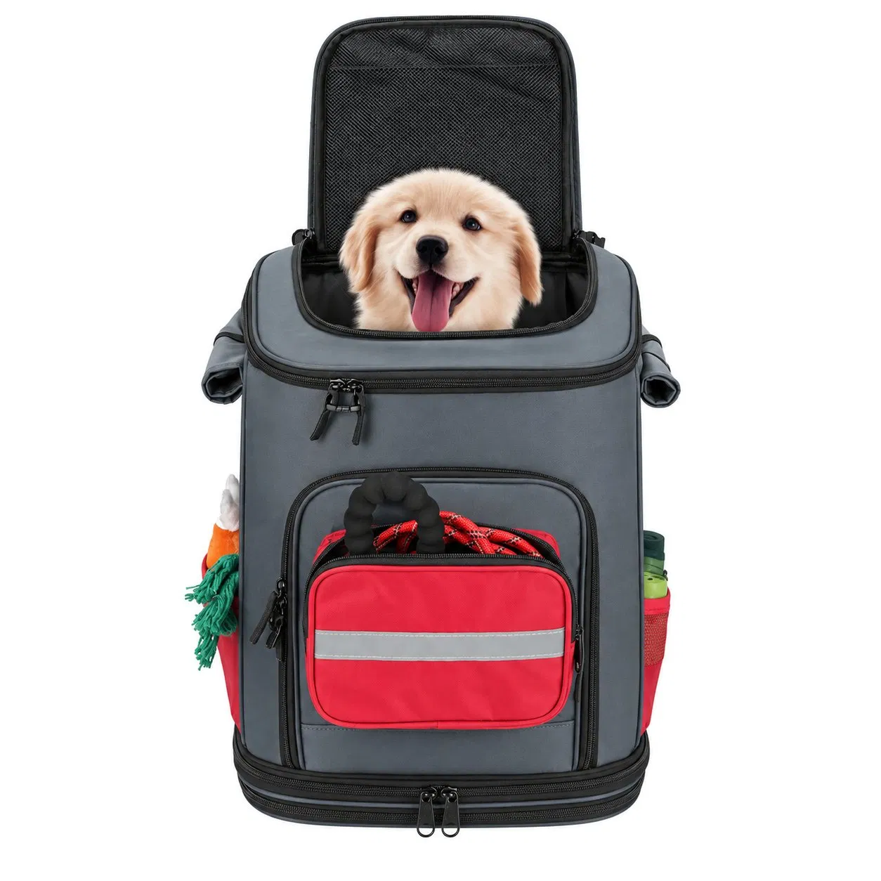 Custom Oxford Foldable Pet Carrier Backpack with Breathable Mesh for Dog Cat Travel