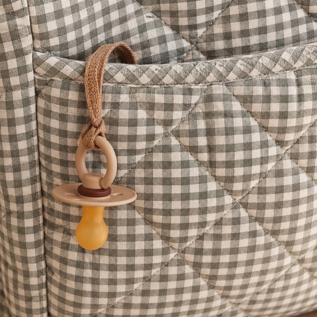 Custom Cotton Quilted Maternity Diaper Tote Bag for Baby Supplies and Stroller Carrying