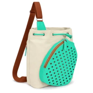 Custom Canvas Crossbody Tote Bag for Pickleball Paddles Tennis and Gym Sports
